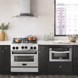 ZLINE Autograph Edition 30" 4.0 cu. ft. Range with Gas Stove and Gas Oven in Stainless Steel with Accents (RGZ-30) [Color: Matte Black]