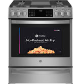 GE Profile™ 30" Smart Slide-In Front-Control Gas Fingerprint Resistant Range with No Preheat Air Fry