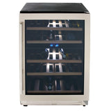 43 Bottle DESIGNER Series Dual-Zone Wine Cooler - Stainless Steel with Black Cabinet / 43 Bottles