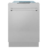 ZLINE 18 in. Compact Top Control Dishwasher with Stainless Steel Tub and Traditional Handle, 52dBa (DW-18) [Color: DuraSnow Stainless Steel]