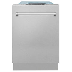 ZLINE 18 in. Compact Top Control Dishwasher with Stainless Steel Tub and Traditional Handle, 52dBa (DW-18) [Color: DuraSnow Stainless Steel]