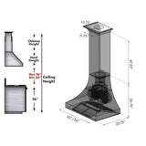 ZLINE Designer Series DuraSnow Stainless Steel Wall Range Hood (8632S)