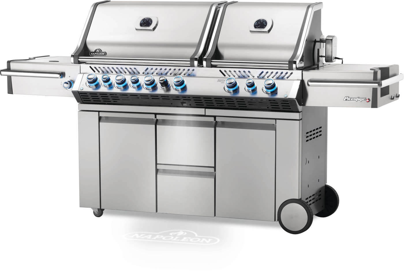 Prestige PRO 825 RSBI with Power Side Burner, Infrared Rear & Bottom Burners , Natural Gas, Stainless Steel