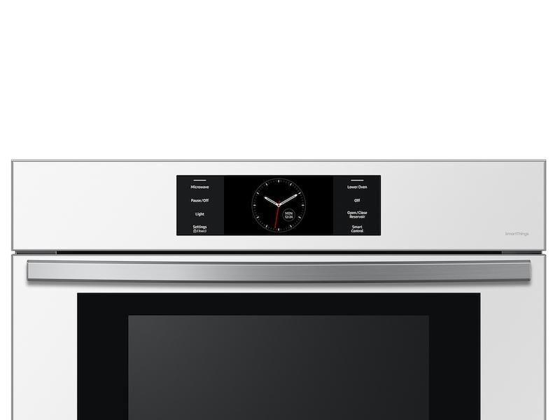 Bespoke 30" Microwave Combination Wall Oven with with Flex Duo™ in White Glass