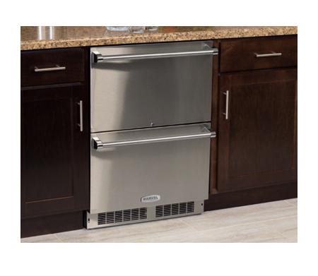 24" Refrigerated Drawers - Solid Panel Overlay Ready Drawer Fronts, With Lock Sold without handles