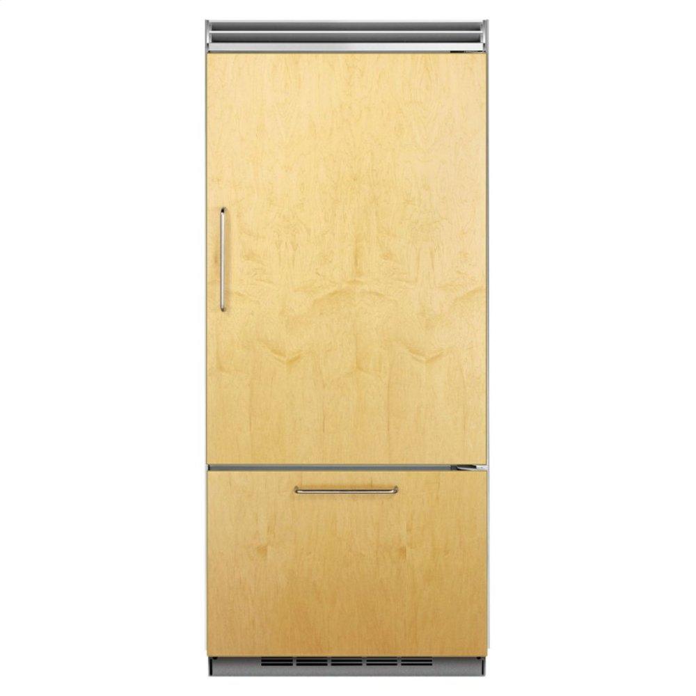 Marvel Professional Built-In 36" Bottom Freezer Refrigerator - Solid Stainless Steel Door - Left Hinge, Slim Designer Handle