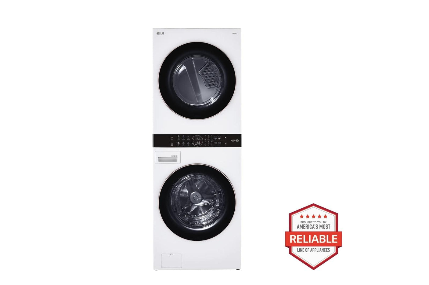 Single Unit Front Load LG WashTower™ with Center Control™ 4.5 cu. ft. Washer and 7.4 cu. ft. Gas Dryer