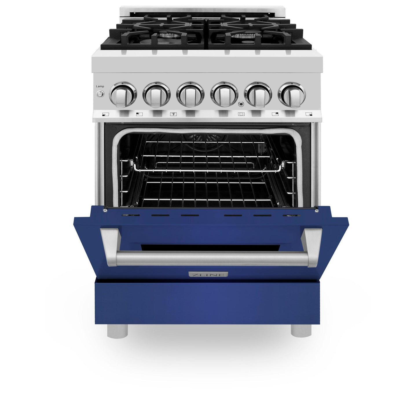 ZLINE 24 in. Professional Dual Fuel Range with Color Door Options (RA24) [Color: Blue Matte]