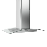 Brisas Curved Glass Chim. Is., 36" G, 600 CFM, ACT, LED