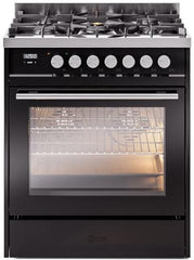 Professional Plus II 30 Inch Dual Fuel Natural Gas Freestanding Range in Glossy Black with Trim