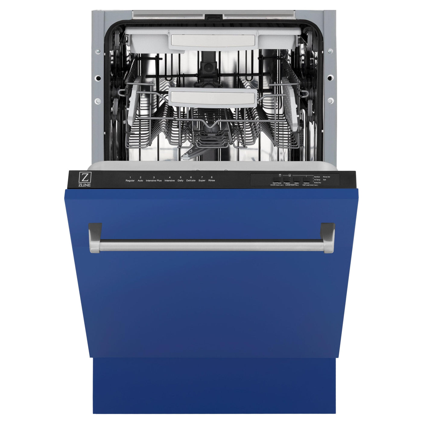 ZLINE 18" Tallac Series 3rd Rack Top Control Dishwasher with Traditional Handle, 51dBa [Color: Blue Matte]