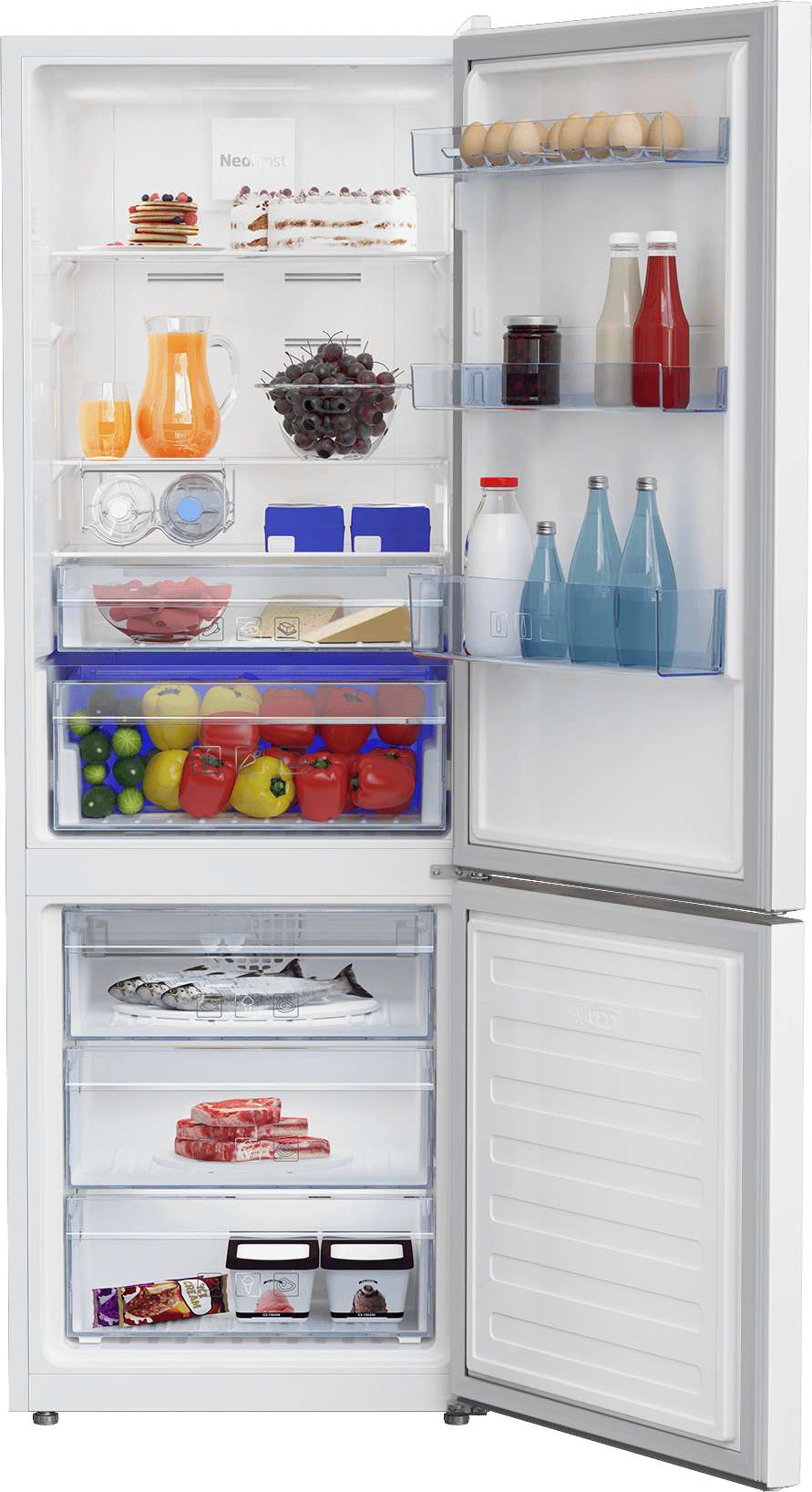 24" Freezer Bottom White Refrigerator