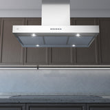 36" CCC 600/395 CFM Italian Made Island Range Hood Stainless