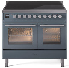 Professional Plus II 40 Inch Electric Freestanding Range in Blue Grey with Trim