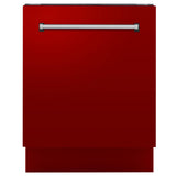 ZLINE 24" Tallac Series 3rd Rack Dishwasher with Traditional Handle, 51dBa (DWV-24) [Color: Red Matte]