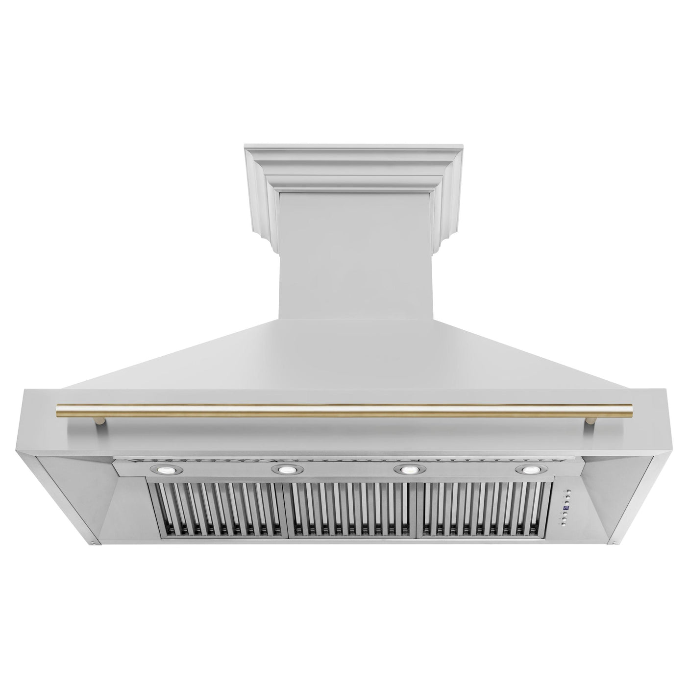 ZLINE 48 in. Autograph Edition Stainless Steel Range Hood with Stainless Steel Shell and Accented Handle (8654STZ-48) [Color: Gold]