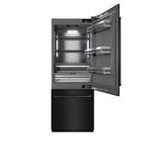 ZLINE 30 in. 16.1 cu. ft. Built-In Bottom Freezer Refrigerator with Water Dispenser and Ice Maker in Black Stainless Steel with Graphite Gray Interior (GRBIV-BS-30)