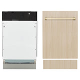 ZLINE Autograph Edition 18? Tallac Series 3rd Rack Top Control Dishwasher in Custom Panel Ready with Polished Gold Handle, 51dBa (DWVZ-18-G)