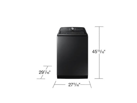 5.4 cu. ft. Extra-Large Capacity Smart Top Load Washer with ActiveWave™ Agitator and Super Speed Wash in Brushed Black