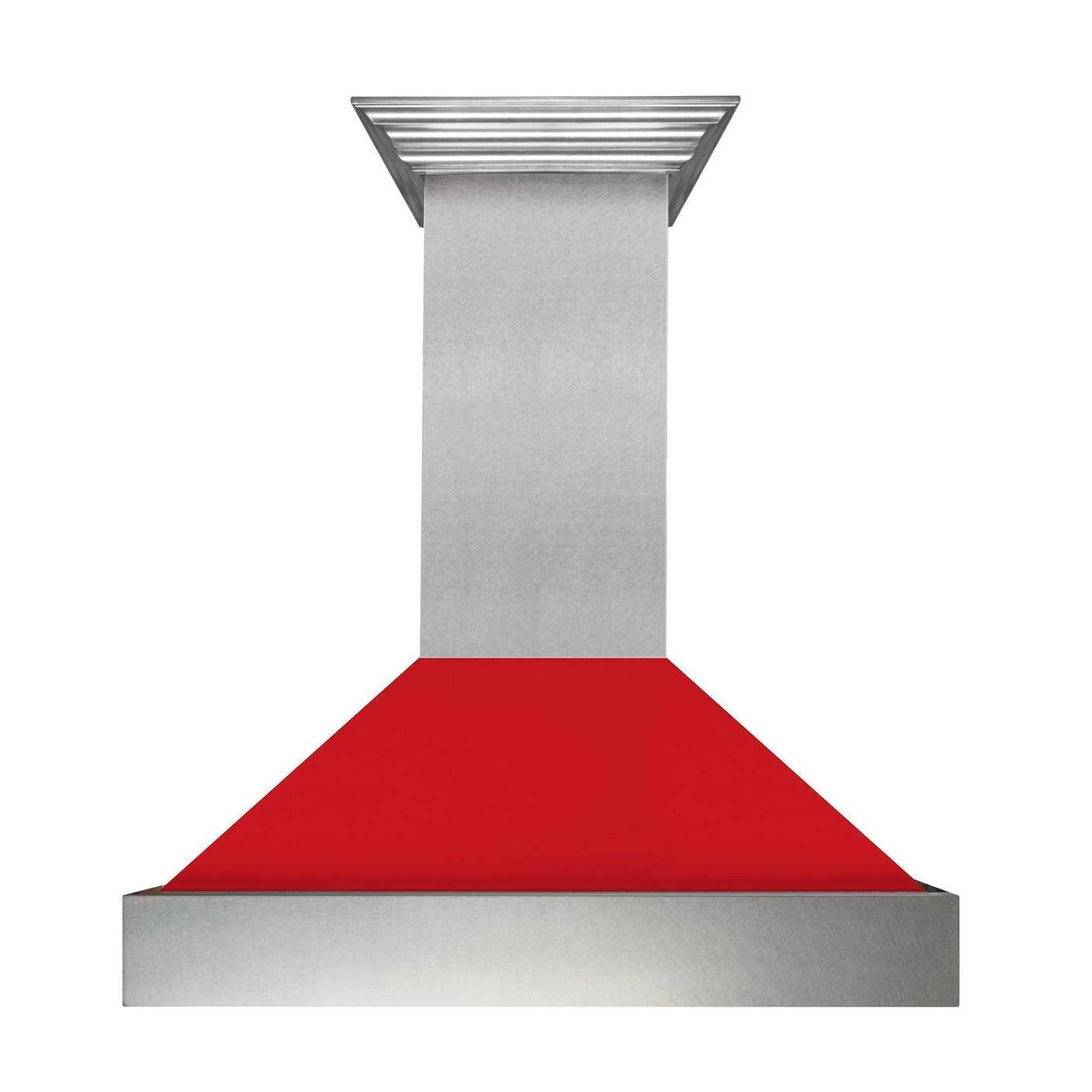 ZLINE Ducted DuraSnow Stainless Steel Range Hood with Red Matte Shell (8654RM)