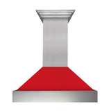 ZLINE Ducted DuraSnow Stainless Steel Range Hood with Red Matte Shell (8654RM)