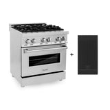 ZLINE 30" 4.0 cu. ft. Electric Oven and Gas Cooktop Dual Fuel Range with Griddle in Stainless Steel (RA-GR-30)