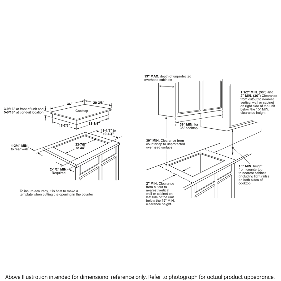 GE Profile™ 36" Built-In Touch Control Cooktop