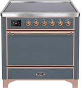 Majestic II 36 Inch Electric Freestanding Range in Blue Grey with Copper Trim