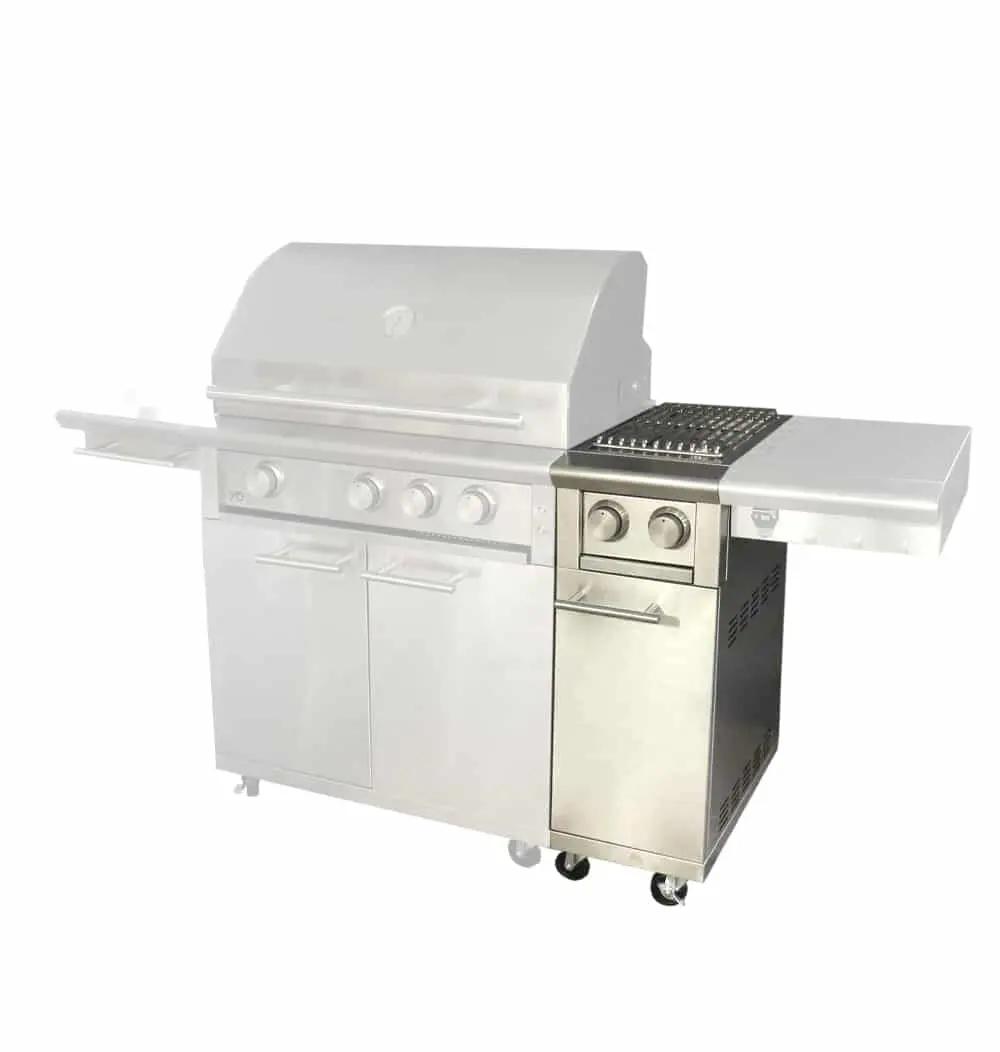 Cart with side burner (add to grill cart/ships LP with NG conversion kit)