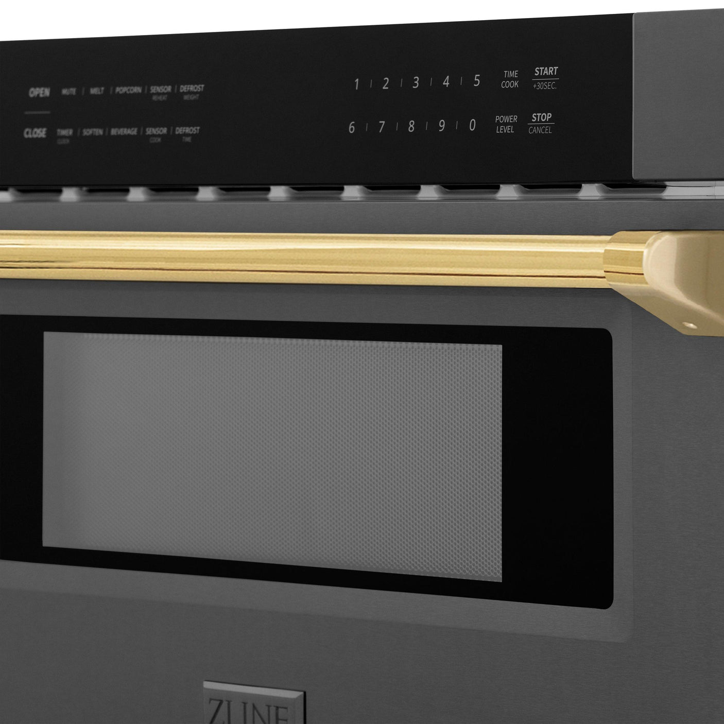 Autograph Edition Microwave Drawer with Traditional Handle in Black Stainless and Champagne Bronze (MWDZ-30-BS-CB)