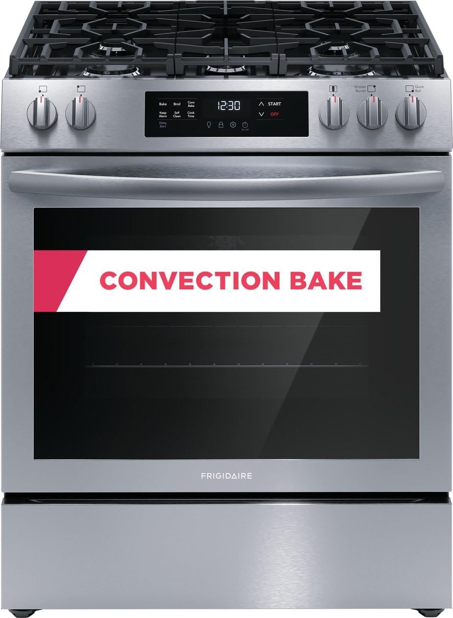 Frigidaire 30" Front Control Gas Range with Convection Bake