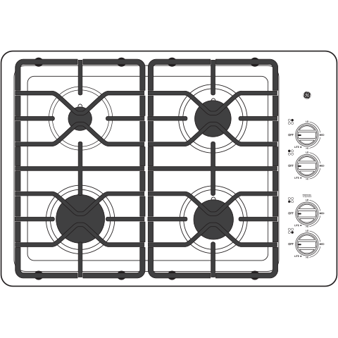 GE® 30" Built-In Gas Cooktop with Dishwasher-Safe Grates