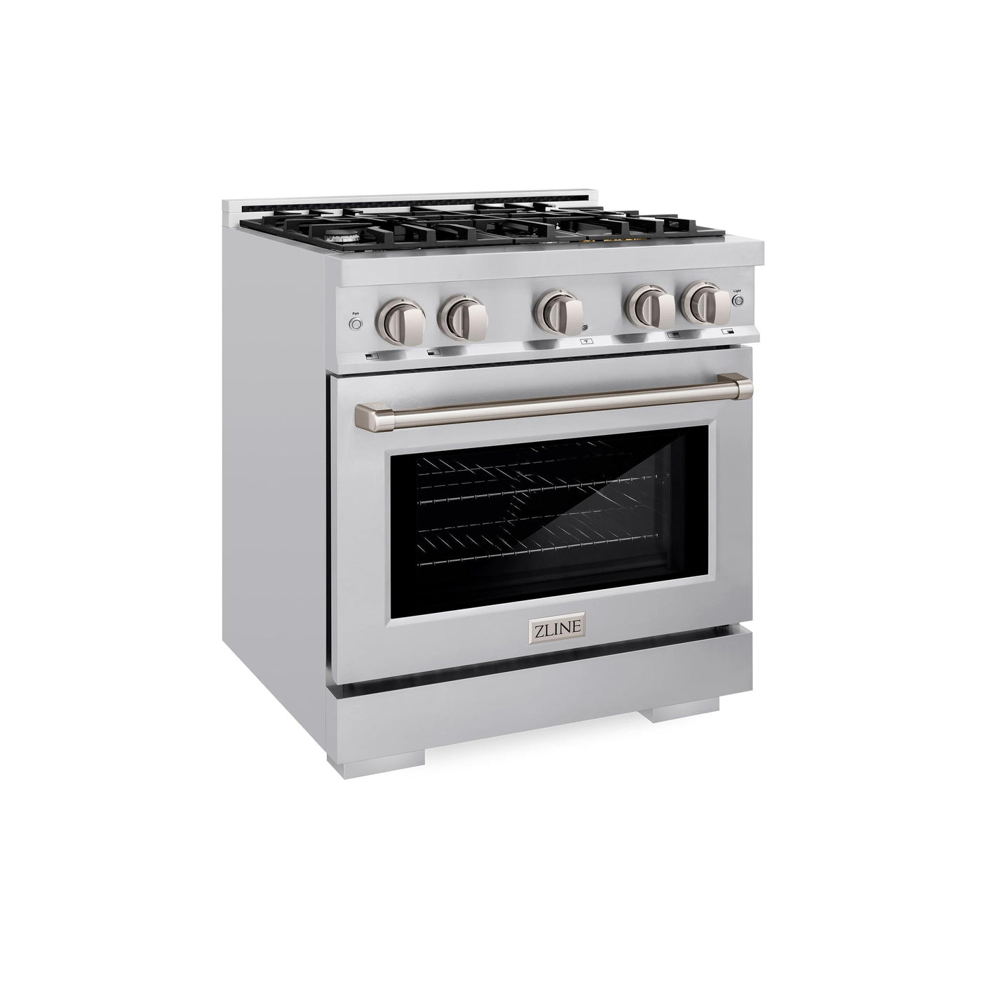 ZLINE 30 in. 4.2 cu. ft. Select Gas Range with 4 Burner Cooktop and Convection Gas Oven in DuraSnow' Stainless Steel (HGRS-30)