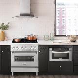 ZLINE 30 in. Dual Fuel Range with Gas Stove and Electric Oven in Stainless Steel (RA30) [Color: Stainless Steel]