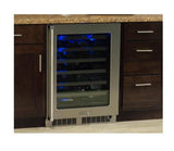 24" High Efficiency Single Zone Wine Cellar - Panel Overlay, Frame Ready Glass Door - Integrated Left Hinge