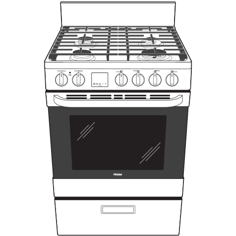 24" 2.9 Cu. Ft. Gas Free-Standing Range with Convection and Modular Backguard