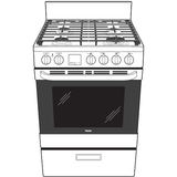 24" 2.9 Cu. Ft. Gas Free-Standing Range with Convection and Modular Backguard