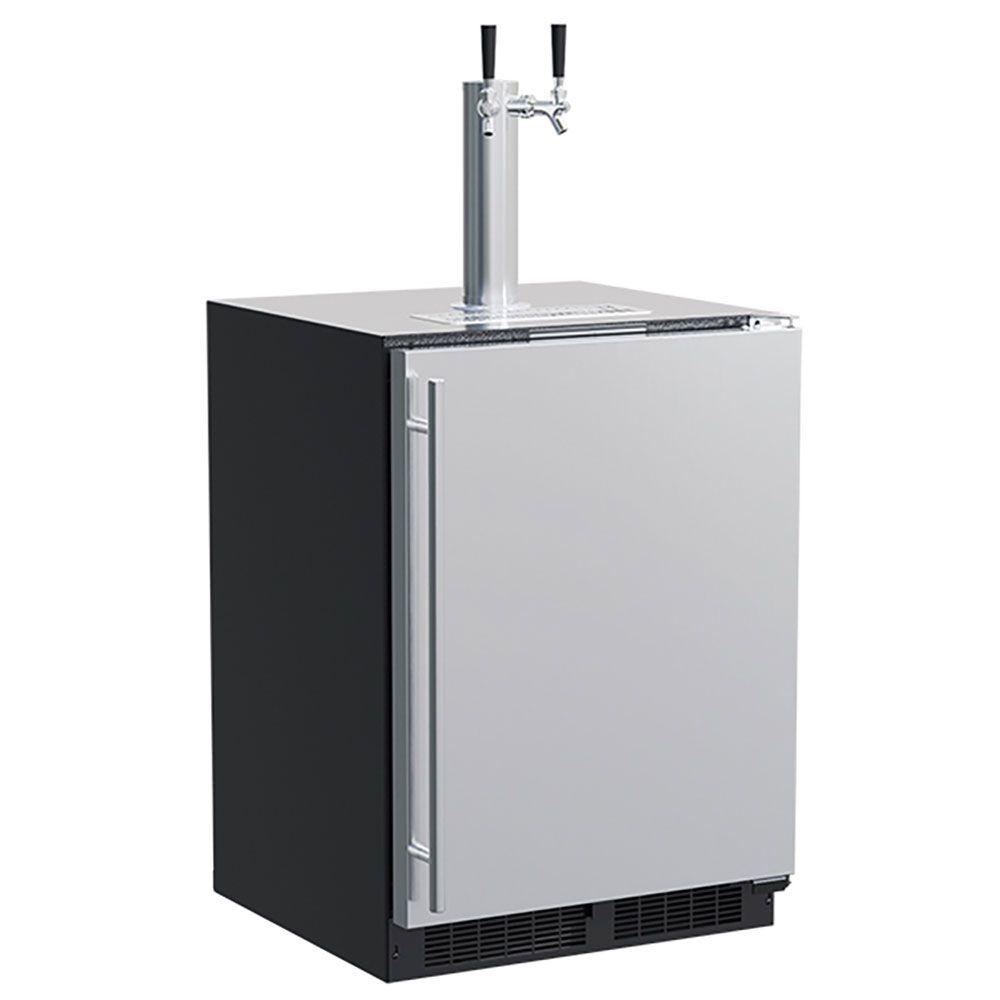 24-in Built-in Dispenser with Twin Beer & Beverage Tap with Door Style - Stainless Steel, Dispenser Type - Twin Beer