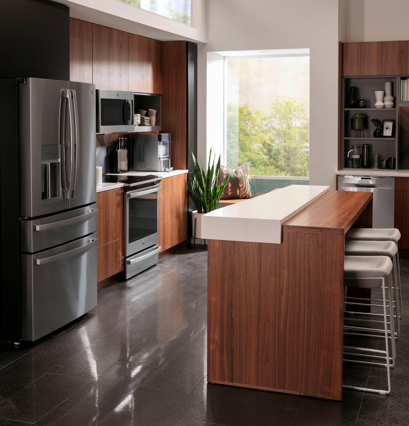 GE Profile™ ENERGY STAR® 27.9 Cu. Ft. Smart Fingerprint Resistant 4-Door French-Door Refrigerator with Door In Door