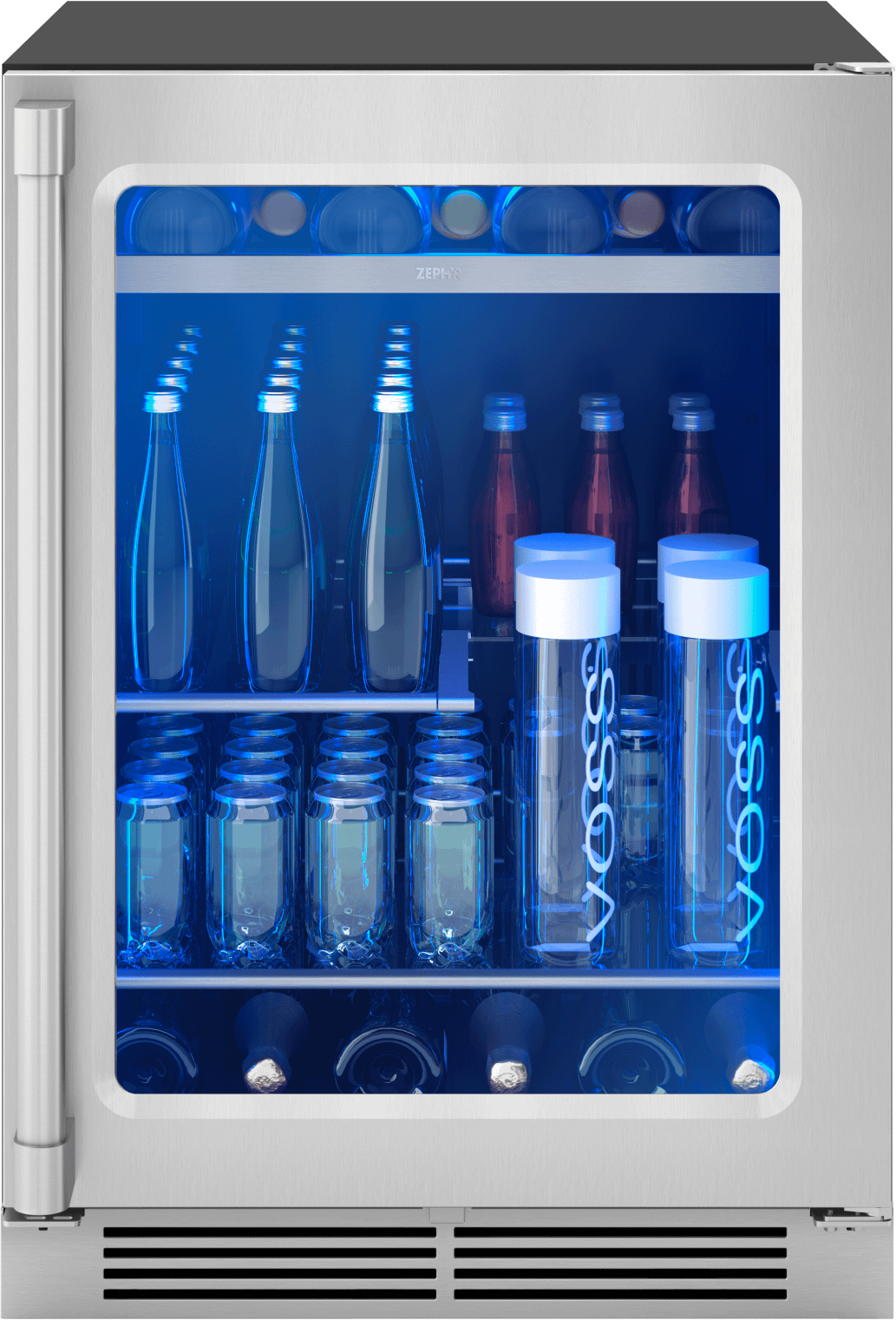 Presrv Pro Beverage Cooler, 24in Under Cabinet, SS+Glass, Reverse Door, 1 Zone