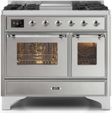 Majestic II 40 Inch Dual Fuel Natural Gas Freestanding Range in Stainless Steel with Chrome Trim