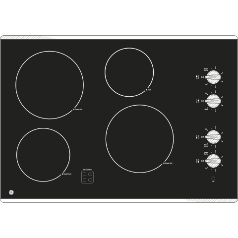 GE® 30" Built-In Knob Control Electric Cooktop