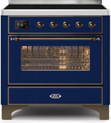 Majestic II 36 Inch Electric Freestanding Range in Blue with Bronze Trim