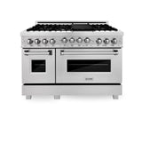 ZLINE 48" 6.0 cu. ft. Range with Gas Stove and Gas Oven in ZLINE DuraSnow Stainless Steel® (RGS-SN-48) [Color: Red Matte]