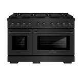 ZLINE 48 in. 6.7 cu. ft. Paramount Double Oven Dual Fuel Range in Black Stainless Steel with 8 Brass Burners (SDRB-BR-48)