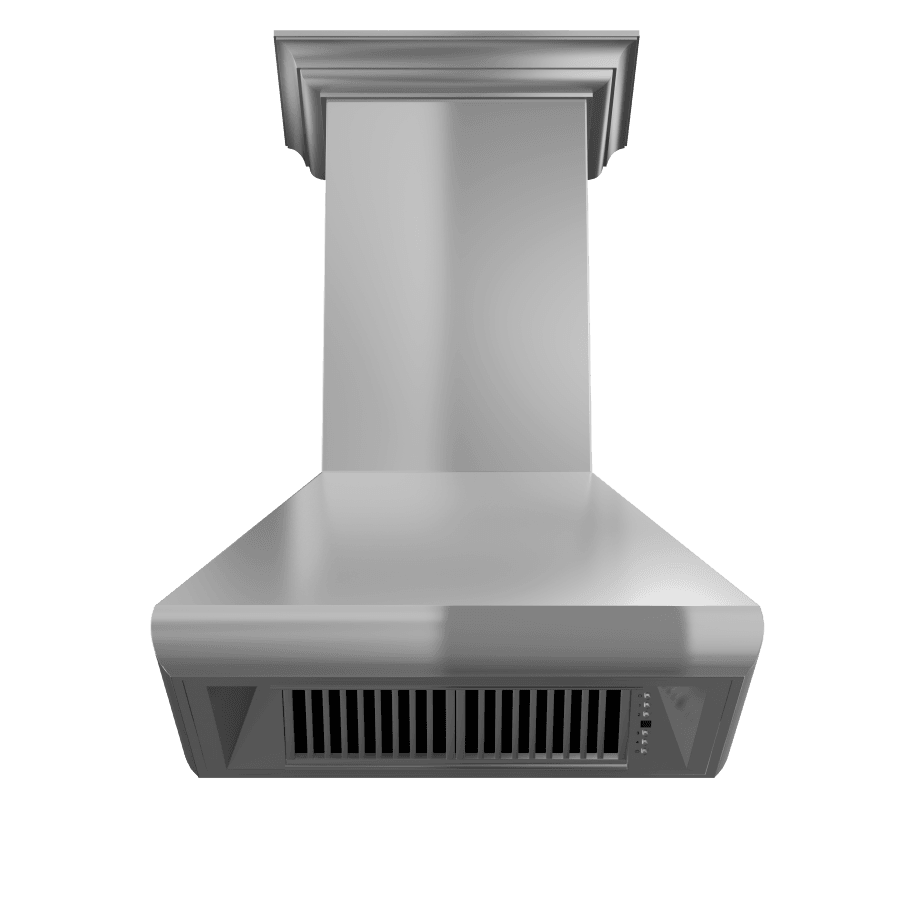 ZLINE Professional Convertible Vent Wall Mount Range Hood in Stainless Steel with Crown Molding (587CRN)