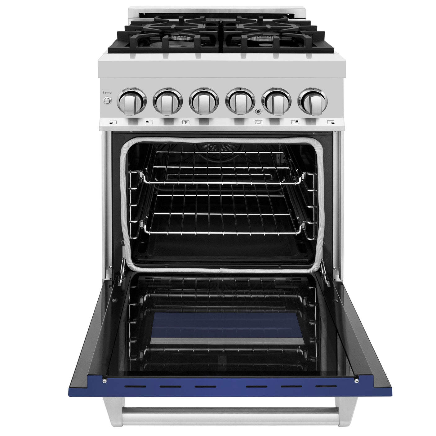 ZLINE 24 in. Professional Dual Fuel Range with Color Door Options (RA24) [Color: Blue Matte]