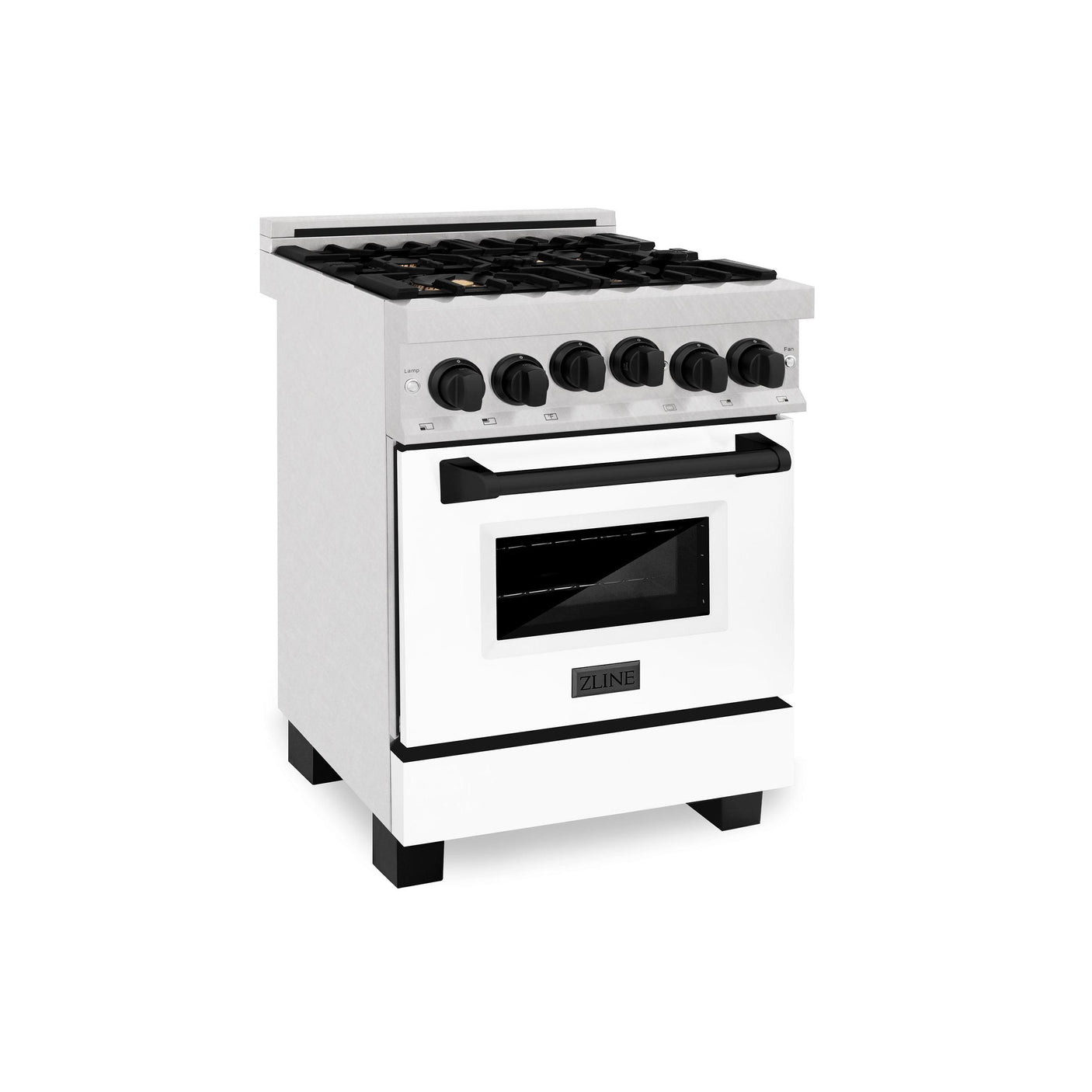 ZLINE Autograph Edition 24" 2.8 cu. ft. Range with Gas Stove and Gas Oven in DuraSnow Stainless Steel with White Matte Door and Accents (RGSZ-WM-24) [Color: Gold]