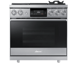 36" Pro Dual-Fuel Steam Range, Silver Stainless Steel, Liquid Propane