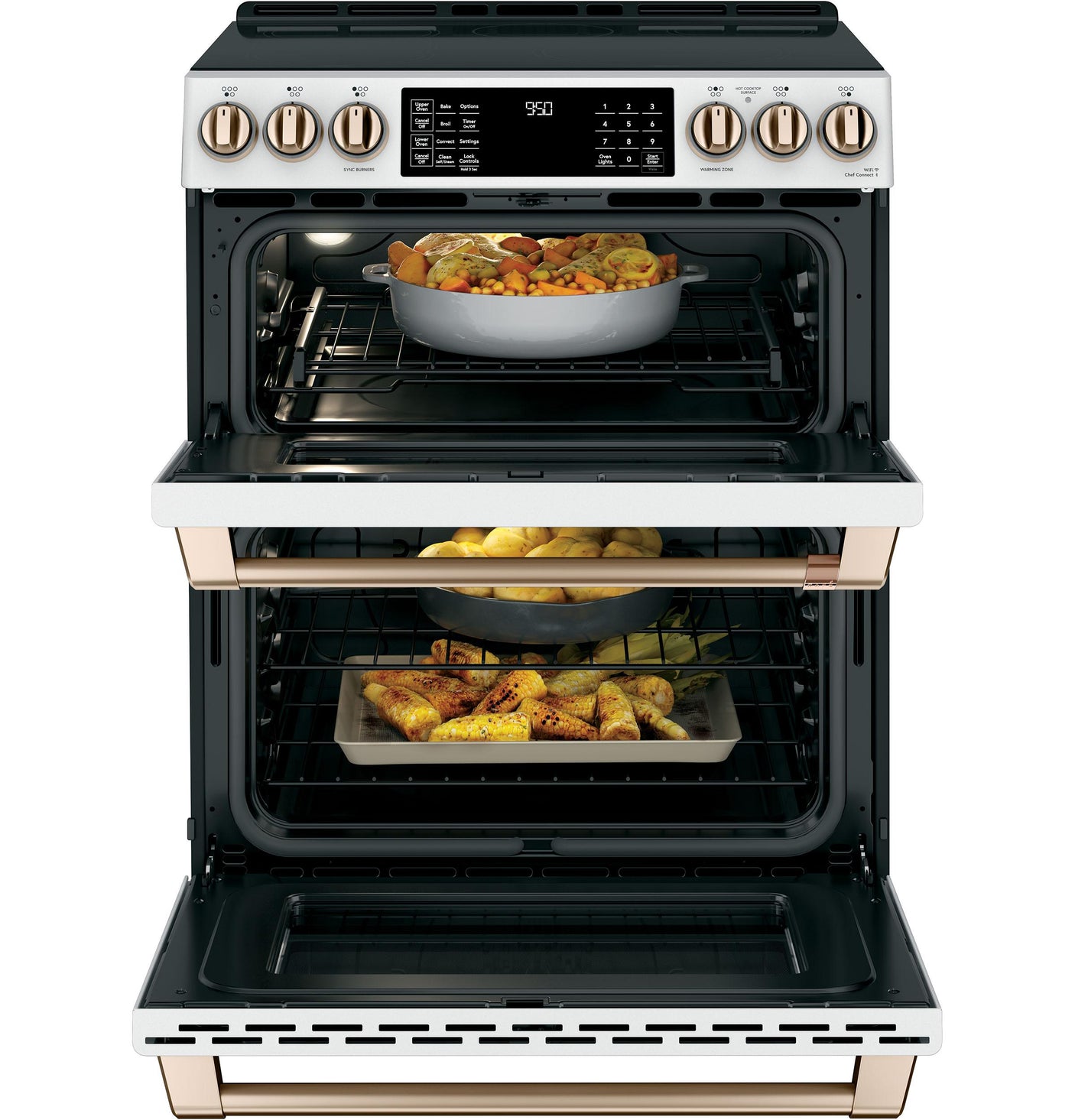 Café™ 30" Smart Slide-In, Front-Control, Radiant and Convection Double-Oven Range